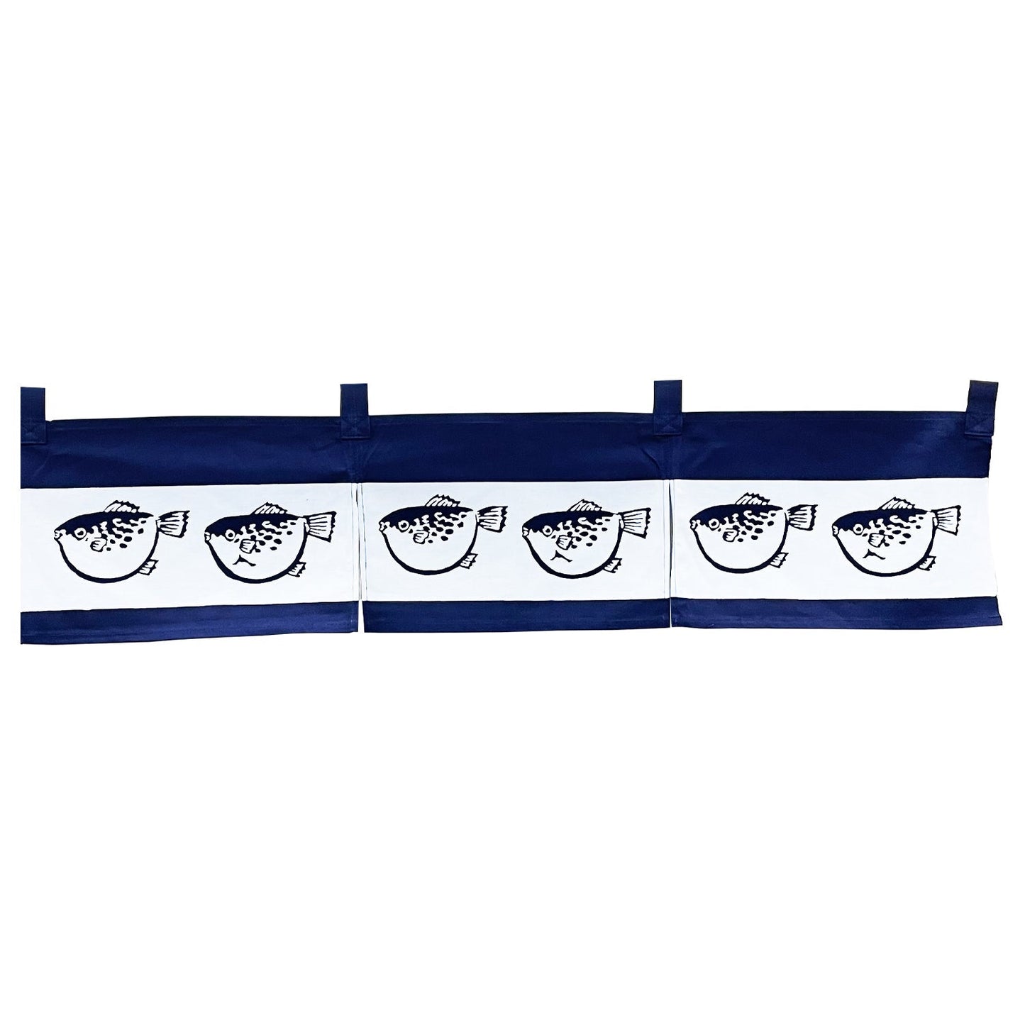 Blowfishes Noren Furoshiki Art - White (Short) - Commercial Rice Cookers