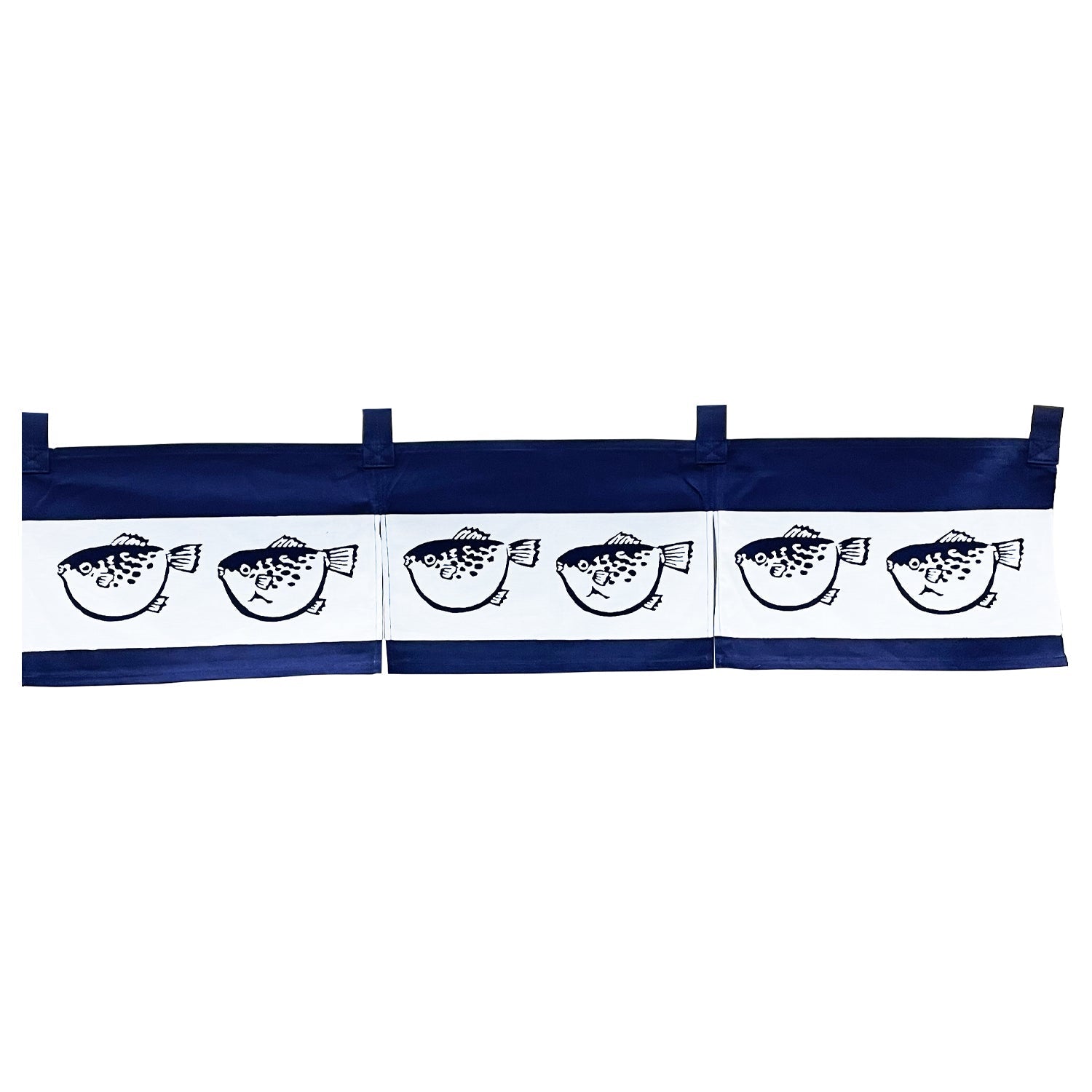 Blowfishes Noren Furoshiki Art - White (Short) - Commercial Rice Cookers