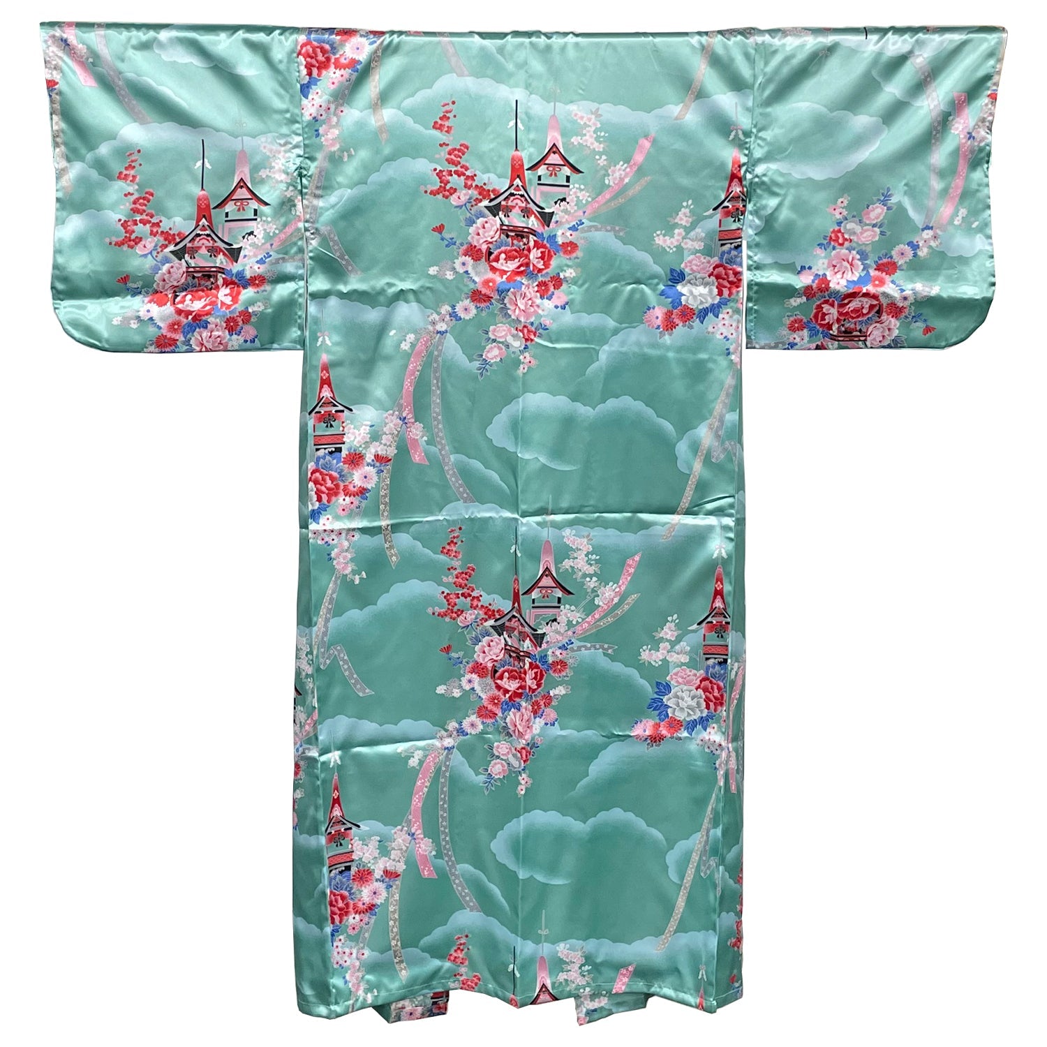 Japanese Traditional Kimono Robe - Green Temple - Commercial Rice Cookers