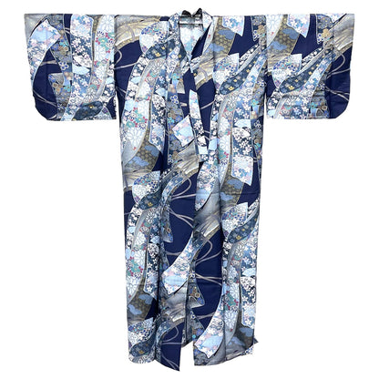 Japanese Traditional Kimono Robe - Navy Floral - Commercial Rice Cookers