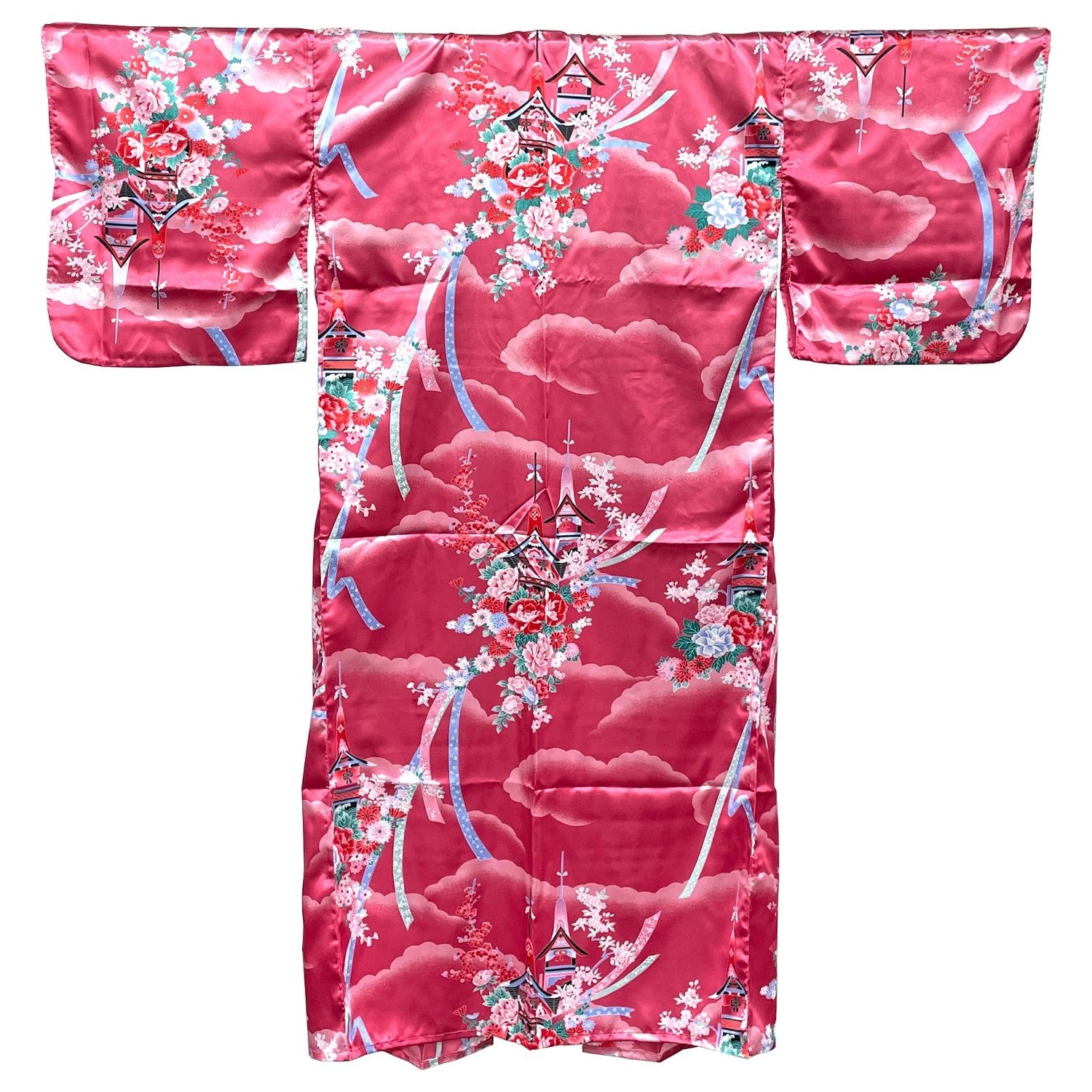 Japanese Traditional Kimono Robe - Pink Temple - Commercial Rice Cookers