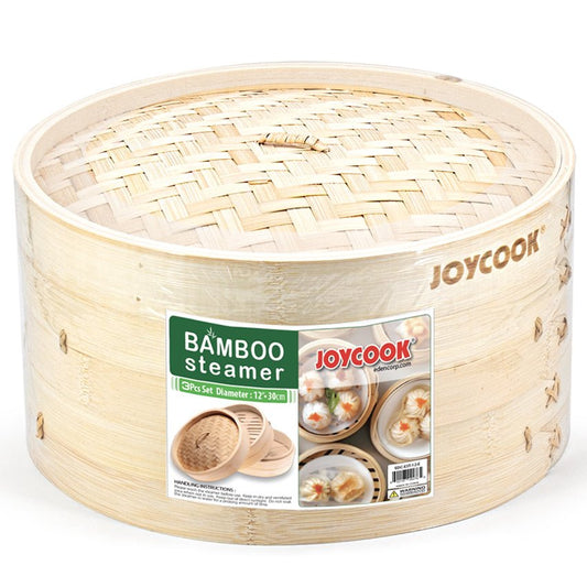 Joycook Bamboo Steamer 3 Layer 12"D - Commercial Rice Cookers