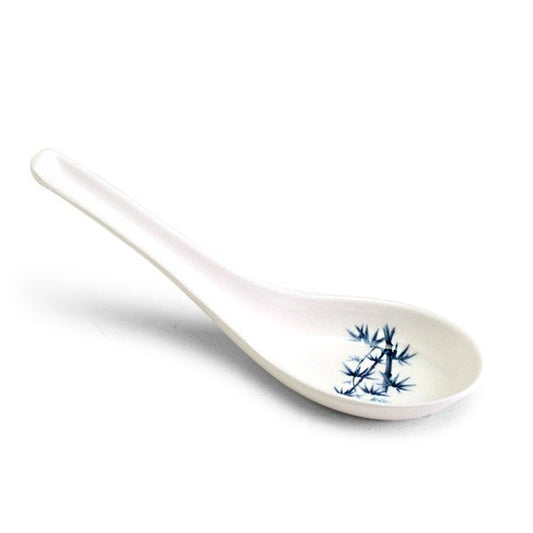 Melamine Chinese Soup Spoon, 60pc, 5.5"L (Blue Bamboo) - Commercial Rice Cookers