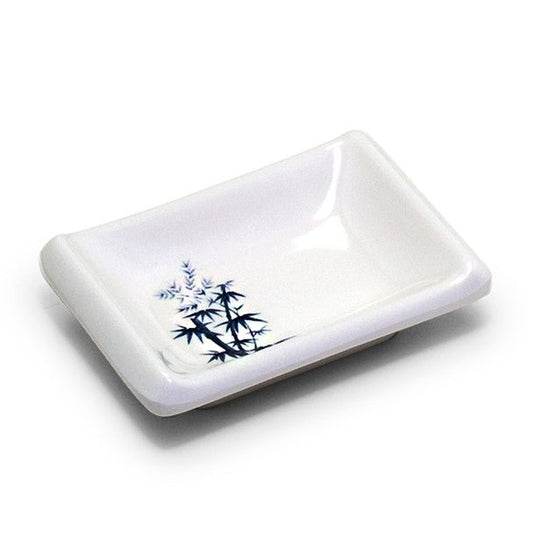 Melamine Rectangle Sauce Dish, 24pc, 3 - 5/8"x2 - 1/2" (Blue Bamboo) - Commercial Rice Cookers