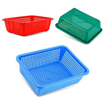 Rectangular Plastic Basket Mesh Bowl 11x8" - Commercial Rice Cookers