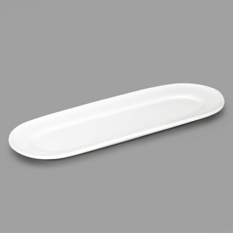 White Ceramic Oval Platter 13"x4.75" - Commercial Rice Cookers