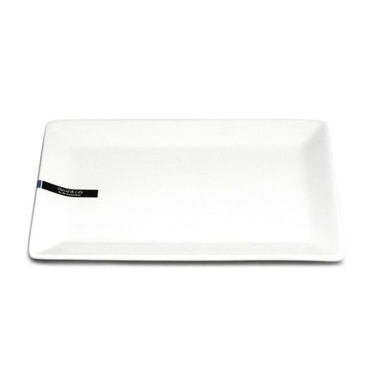 White Ceramic Rectangular Platter 13"x8.5" - Commercial Rice Cookers