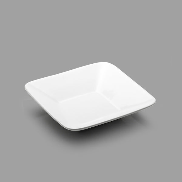 White Ceramic Square Plate 3 - 1/4" - Commercial Rice Cookers