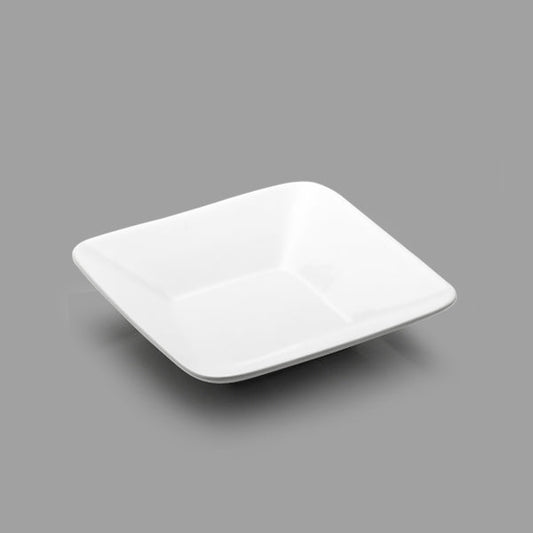 White Ceramic Square Plate 3 - 1/4" - Commercial Rice Cookers