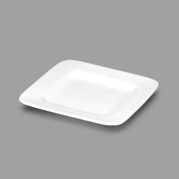 White Ceramic Square Plate 5" - Commercial Rice Cookers