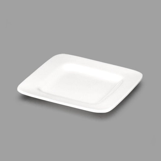 White Ceramic Square Plate 5" - Commercial Rice Cookers